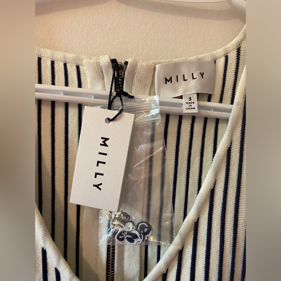 Milly Striped Flare Dress - Size S - Picture 3 of 11